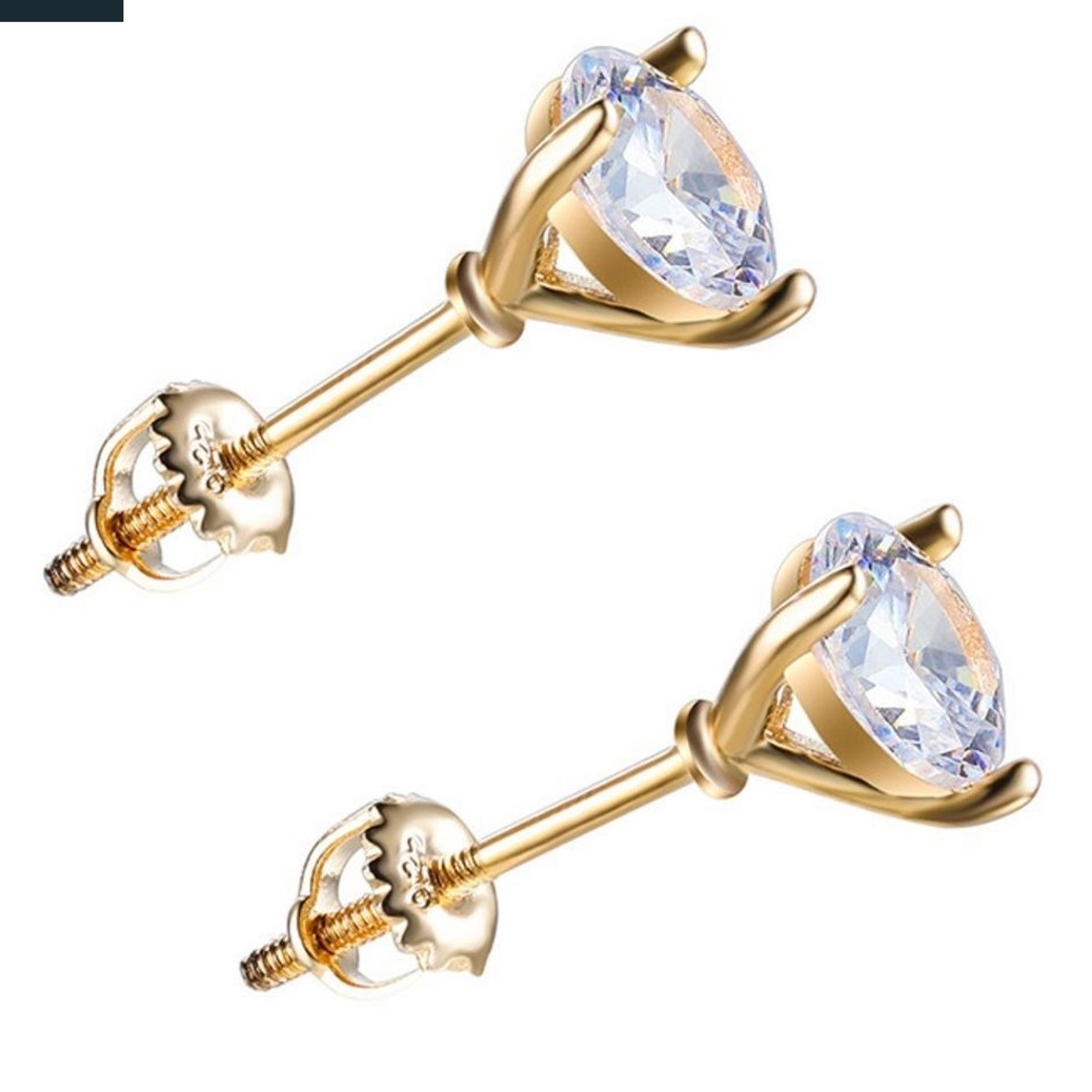 Vintage 1.25CT White Sapphire Martini Studs - Picture 3 of 6